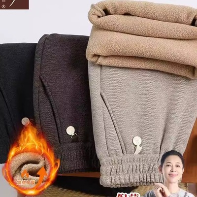 妈妈秋冬装直筒长裤加厚保暖