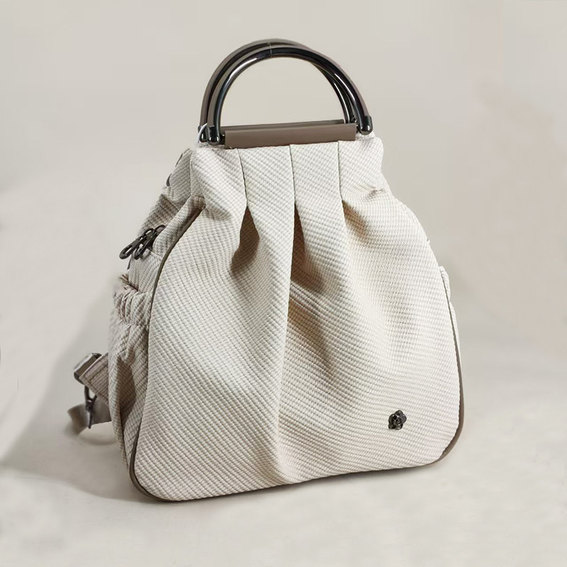 法式轻奢小香风双肩包单肩手提斜挎两用女士褶皱感高颜值随身女包,箱包皮具/热销女包/男包,双肩背包,淘宝优惠券,粉丝福利购,淘宝优惠卷