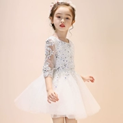 Áo cưới trẻ em váy hoa fluffy hoa cô gái công chúa váy catwalk show sinh nhật piano trang phục cô gái váy buổi tối - Váy trẻ em