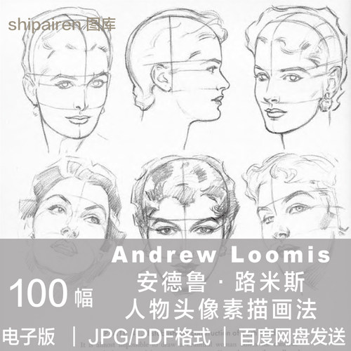 电子版图 安德鲁·路米斯Andrew Loomis人物头像素描画法初学基础