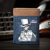 名侦探柯南钱包男学生帆布竖款 基德3折潮可爱儿童动漫二次元 卡包