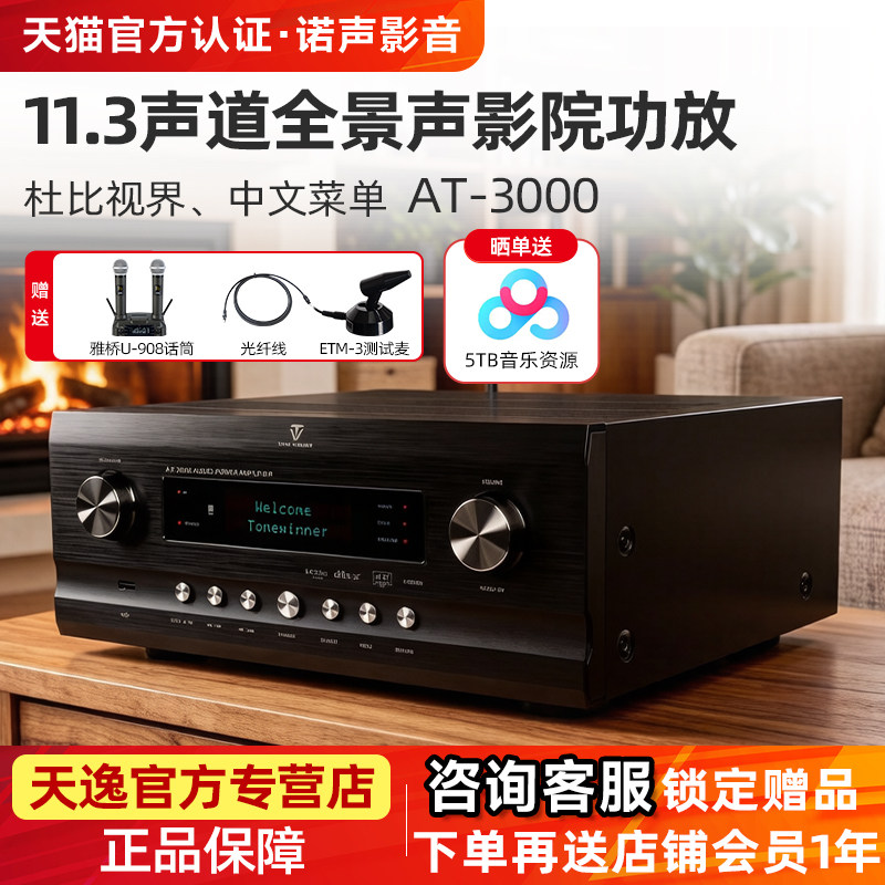 Winner/天逸AT-3000专业大功率蓝牙11.3声道全景声家庭影院功放机