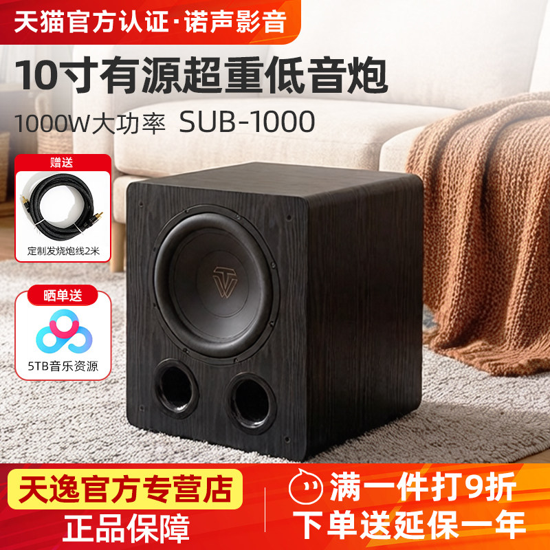 天逸 SUB-1000十寸家用大功率专业发烧级影院HiFi有源超重低音炮