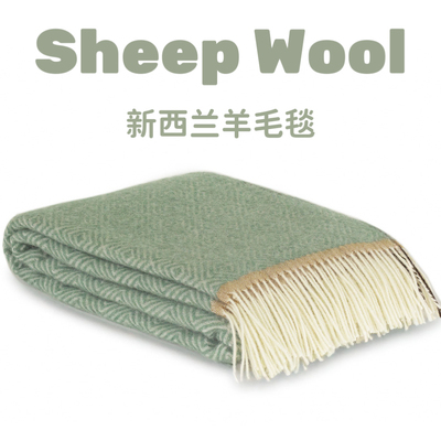 小毡包新品100%纯新西兰羊毛毯现代简约轻奢流苏搭毯沙发床尾毯