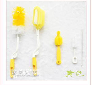 包邮5件套装母婴用品360度旋转奶瓶刷子尼龙海棉奶嘴刷吸管杯刷