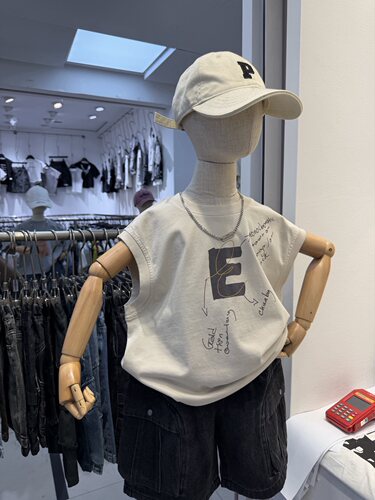 EFF尔菲梵潮牌Ec中大男孩童装夏天新款韩版设计款短袖纯棉背心衫