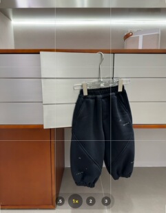 尔菲梵Ec潮牌男孩宝宝小童装冬季款加绒一体绒字母休闲运动卫裤