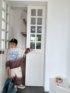 尔菲梵EC潮牌EFF男秋季款中大童装洋气纯棉卫衣卫裤两件套运动装