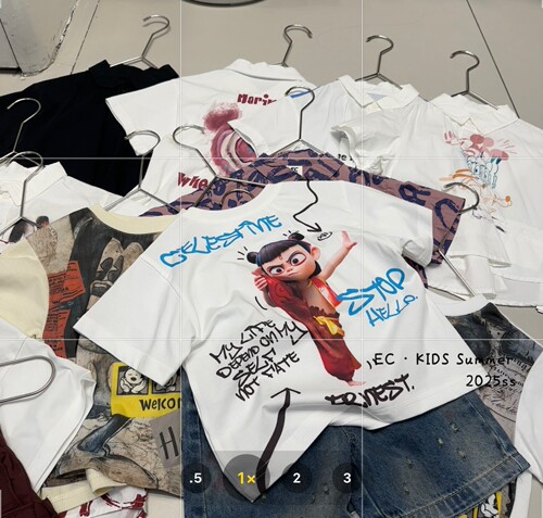 尔菲梵EC潮牌夏天季EFF男小中大童装纯棉吸汗短袖哪吒系列t恤衫