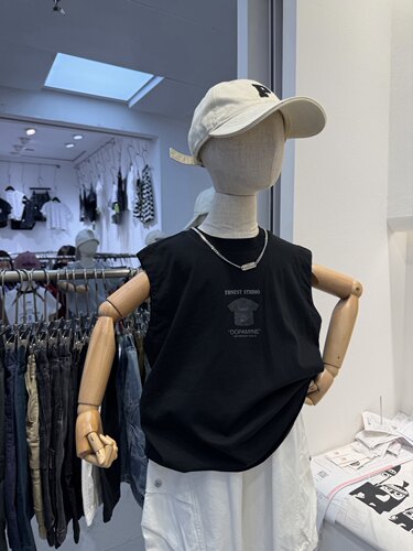 EFF尔菲梵Ec潮牌男孩中大童装夏天季款酷版宽松圆领无袖纯棉背心