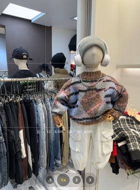 尔菲梵EC潮牌小童装秋冬天季款男宝长袖纯棉抗起球渐变毛衣针织衫