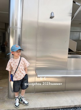 尔菲梵EC潮牌童装小童男宝夏天季纯棉圆领笑脸短袖T 恤上衣