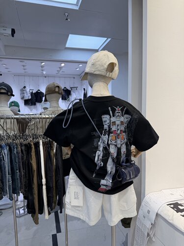 Ec尔菲梵EFF潮牌小中大男孩儿童装机器人高达纯棉圆领短袖t恤上衣
