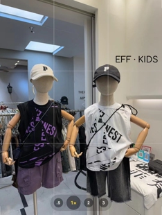 尔菲梵EC潮牌EFF夏天季款男小中大童装纯棉无袖圆领英文t透气背心