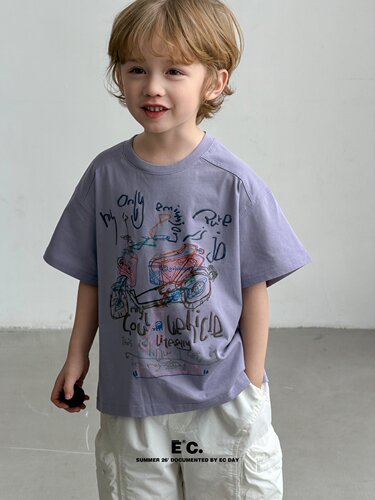 尔菲梵EC潮牌小男孩宝宝童装夏天卡通涂鸦韩版设计新款短袖T恤衫