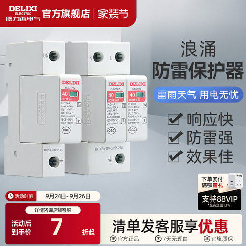 德力西避雷器防雷器1P浪涌保护器