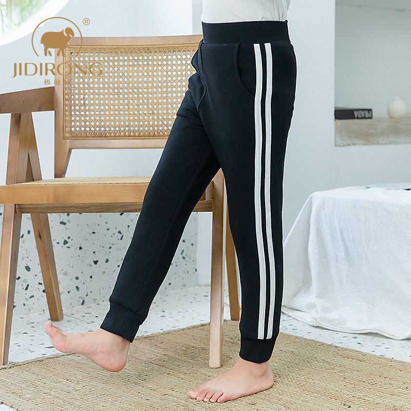 秋冬儿童加绒打底裤外穿男童蚕丝保暖裤女童加厚高腰棉裤弹力裤子