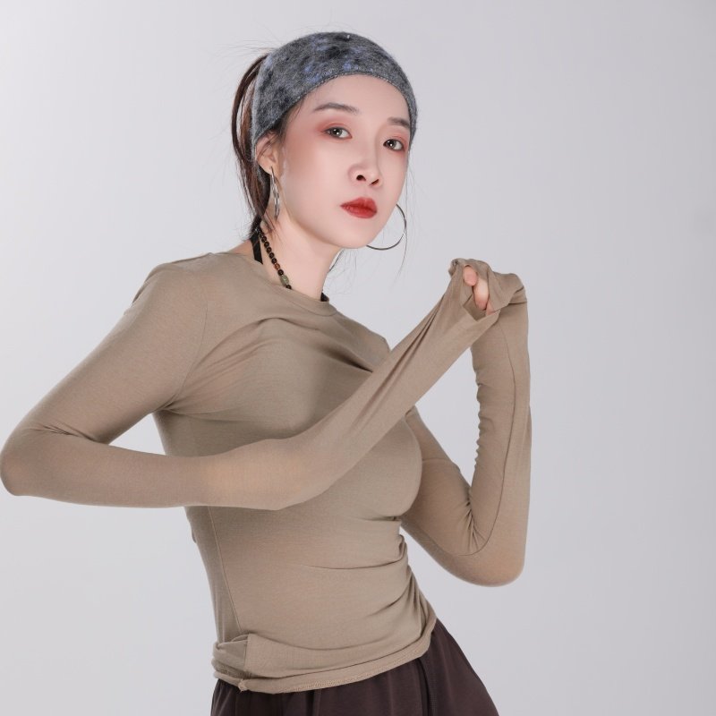 纪小白【贴肤云】澳羊毛圆领长袖女式百搭打底衣薄款舞者通勤衣