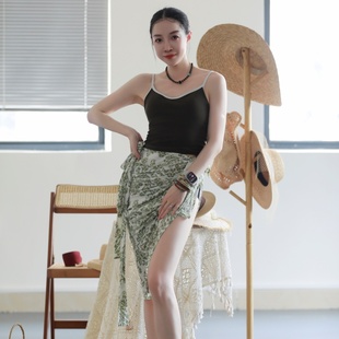 印花轻熟风度假风肚皮舞下装 原创裹裙民族风性感夏季 纪小白