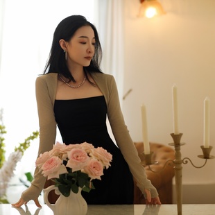 纪小白原创坎肩肚皮舞东方舞流行舞拉丁舞带指扣显瘦遮肉通勤百搭