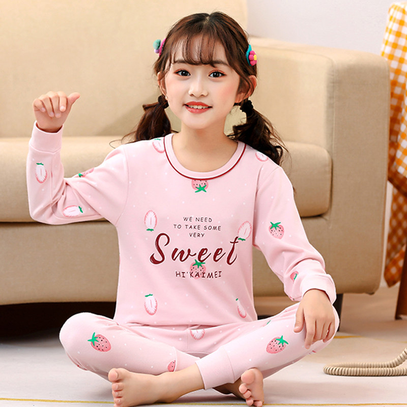 Spring, autumn and winter children's pajamas, pure cotton boys' thin children's clothing, girls' home wear, boys' all-cotton baby and children's pajamas thumbnail 2