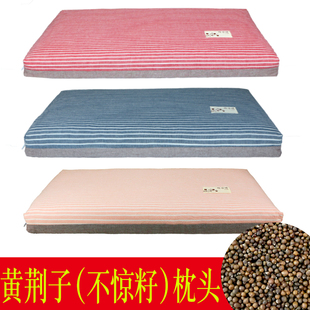 成人黄荆子不惊籽枕头简约立体抑天然水洗棉黄金子按摩植物枕芯
