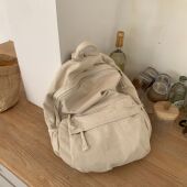 韩版 新款 双肩背包洗水帆布复古文艺书包学生包大容量简约包包女潮