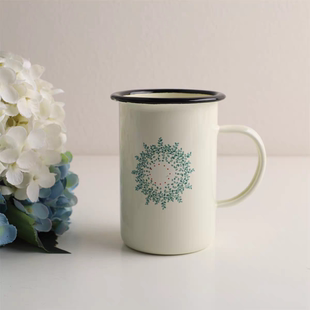 印记搪瓷 出口瑞士 太阳花系列咖啡杯高口杯牛奶杯茶杯水杯奶泡杯