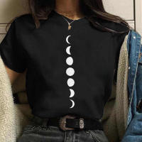 Moon T-shirt: Creative planetary Moon Print Casual and Versatile round-neck men's and women's T-shirt 2022 Design Sense thumbnail 6