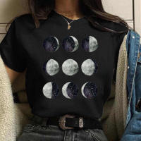 Moon T-shirt: Creative planetary Moon Print Casual and Versatile round-neck men's and women's T-shirt 2022 Design Sense thumbnail 4