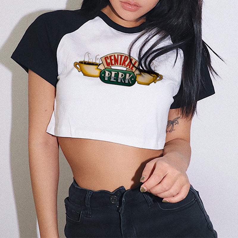 Friends TV Crop Top 经典美剧老友记短装露脐装超短T恤辣妹装
