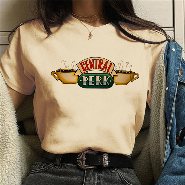 Friends TV show TShirt 美剧老友记印花休闲百搭圆领杏色短袖t恤
