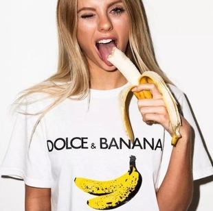 女士短袖 夏季 DOLCE t恤水果香蕉印花上衣 BANANA 爆款 Shirt