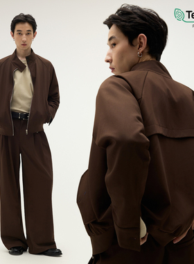 SOMENUM森林 25AW「天丝羊毛」老钱简约休闲通勤外套男哈灵顿夹克