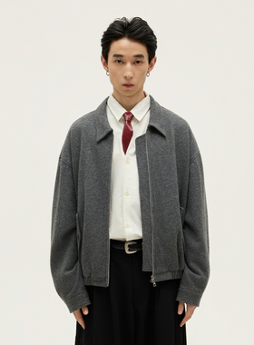 SOMENUM森林 25AW「德古拉」羊毛混纺血红内衬秋冬短廓形毛呢夹克