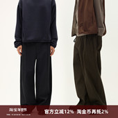 色织格纹纯棉老钱开袋打褶休闲男宽松直筒长裤 SOMENUM森林 25AW