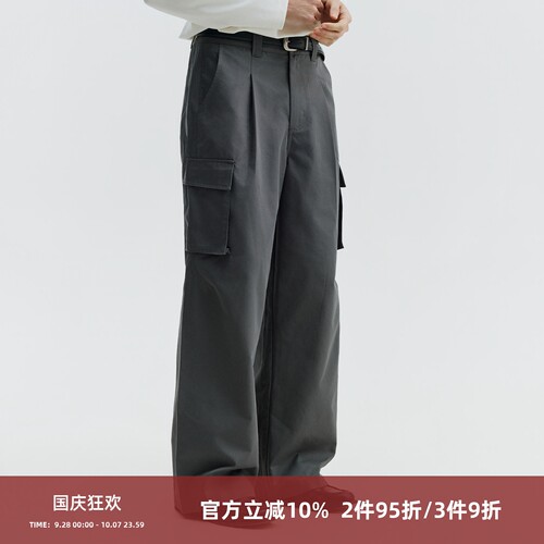 SOMENUM森林 26SS「ki味神裤」大口袋宽松百搭工装裤纯色休闲长裤