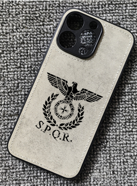 罗马帝国鹰权杖旗帜标志SPQR布纹手机壳适用iphone16promax苹果15华为mate70pro荣耀300小米14红米K70一加13