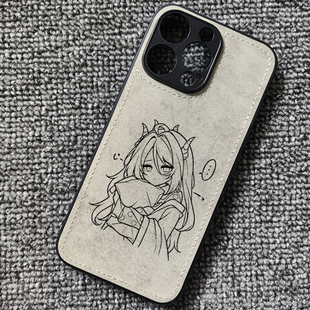 线条空崎日奈动漫周边布纹手机壳适用iphone16promax苹果17pro华为mate60pro小米15一加13红米k80至尊iqoo13