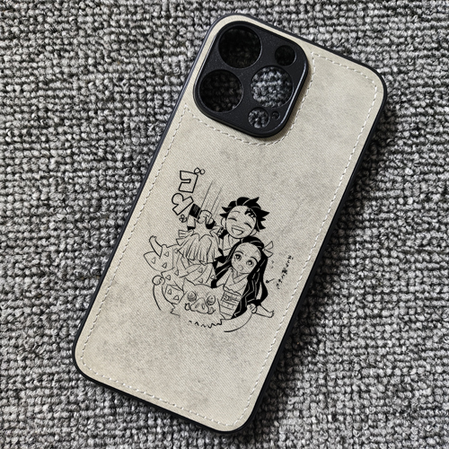 鬼灭之刃周边炭治郎倪豆子布纹手机壳适用iphone16pro苹果15华为小米14红米K70e至尊iqooneo8一加ACE3IQOO13