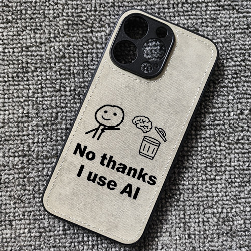 极客程序员不用脑子用AI布纹手机壳适用iphone17苹果16华为mate60荣耀600小米17红米K80一加13iqoo15TVIVOS60