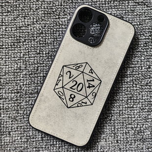 D20多面骰子DND博德之门布纹手机壳适用iphone16pro苹果15华为P60小米14红米K70E至尊iqooneo8一加ACE3IQOO13