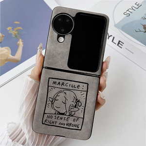 迷宫饭玛露希尔表情周边适用于三星zflip3动漫手机壳galaxy zflip4/5代折叠屏保护套华为p50pocket2翻毛皮壳