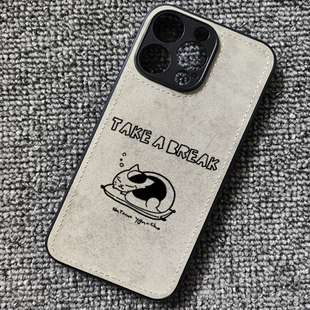 夏目友人帐猫咪老师动漫周边布纹手机壳适用iphone17promax苹果16华为mate60pro荣耀400小米15红米K90一加13