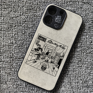 Oasis绿洲乐队周边布纹手机壳适用iphone17promax苹果16华为mate60小米15一加ace5红米k80至尊iqoo13荣耀400