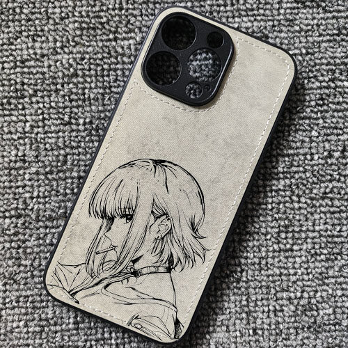 山田小姐躲在超市后门抽烟的二人动漫周边布纹手机壳适用iphone17苹果16pro华为p70荣耀600小米17红米K90oppo