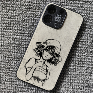素描命运石之门椎名真由理布纹手机壳适用iphone16苹果15华为P70NOVA荣耀400小米14红米K80一加ace5iqooneo10