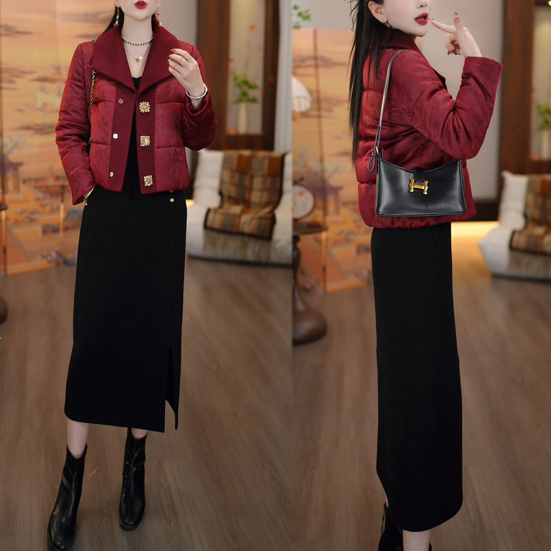 新品复古加厚高级感新中式棉服女