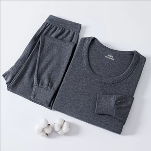 秋冬打底线衣衬裤 纯棉套装 中老年宽松薄款 保暖内衣棉毛衫 秋衣秋裤