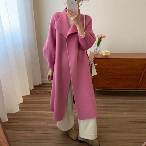 洋气时尚羊毛大衣女中长款